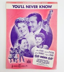 1943 Hello, Frisco Hello Sheet Music Soundtrack Song 20th Century Fox WW2 Bonds