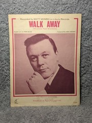MATT MONRO Sheet Music WALK AWAY Keys Publ. 60&rsquo;s EASY LISTENING Vocal POP