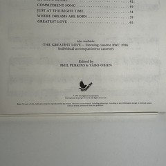 The Greatest Love Wedding Collection Songbook P/V/G Sparrow 1987