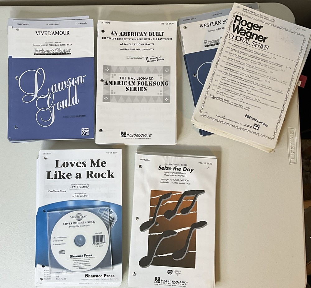 Lot Of 5 Men’s Choral Sheet Music Multiple Copies Each VGUC