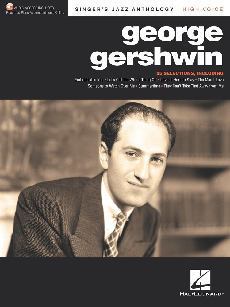George Gershwin Singer&rsquo;s Jazz Anthology High Voice Piano Sheet Music Book Audio