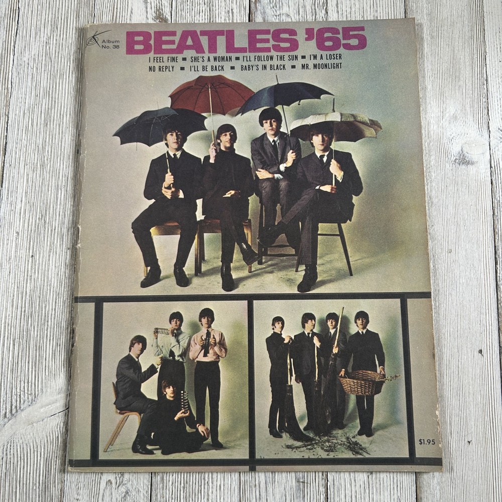 Vintage The Beatles &rsquo;65 Sheet Music Book Hansen Publications 1965 Pop Rock