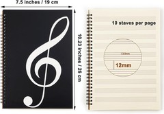 160 Pages Blank Sheet Music Notebook – 2 Pack, Durable Hardcover for Composers