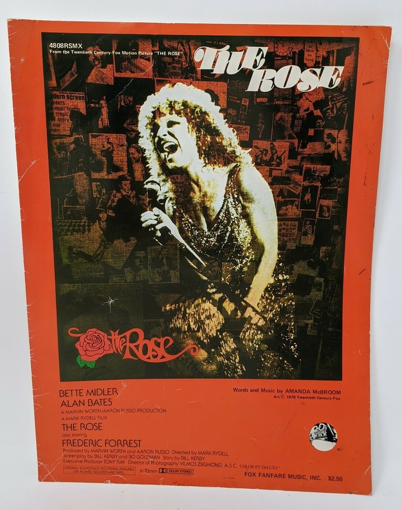 The Rose Bette Midler 20th Century Fox Movie 1979 Original Sheet Music