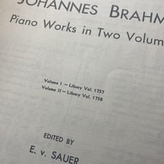 Vintage G Schirmer Brahms Piano Works Vol 1 Piano Score Yellow Vol 1757 USA