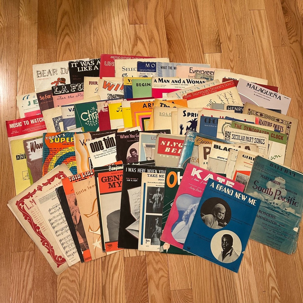 Lot Of 70+ Vintage Piano Sheet Music/Books – Pop Rock Classical Broadway 60s 70s