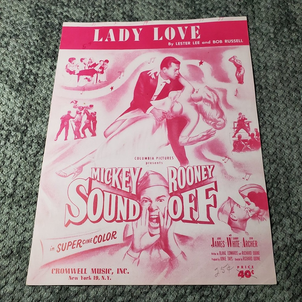 Lady Love Sheet Music from Mickey Rooney&rsquo;s Sound Off P/V/G Cromwell 1952