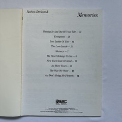 Barbra Streisand Memories Piano Sheet Music Songbook 1982