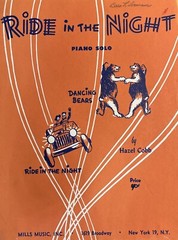 Ride In The Night Piano Solo By Hazel Cobb VTG Sheet Music 1957