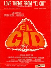 MOVIE SHEET MUSIC: Miklos Rozsa Love Theme from EL CID – Excellent