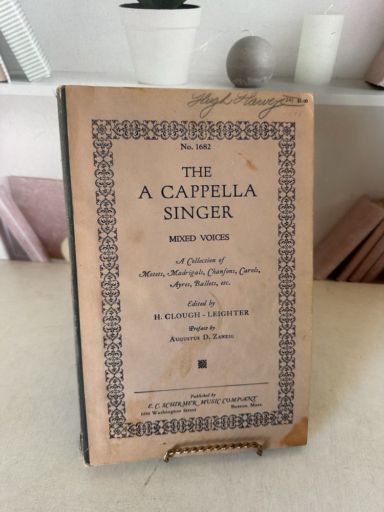 The A Cappella Singer Mixed Voices Collection 1964 Vintage Choral Music Book