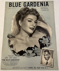 BLUE GARDENIA Piano Ukulele Sheet Music Anne Baxter Nat King Cole Vintage 1953