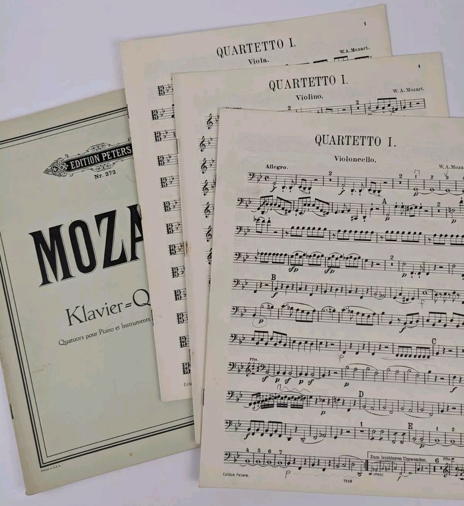 Edition Peters Mozart Piano Quartets No. 1 G min. K478 & No. 2 Eb maj. K493