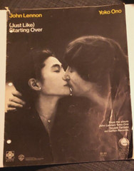 John Lennon Yoko Ono (Just Like) Starting Over Sheet Music 1980 Lenono Music