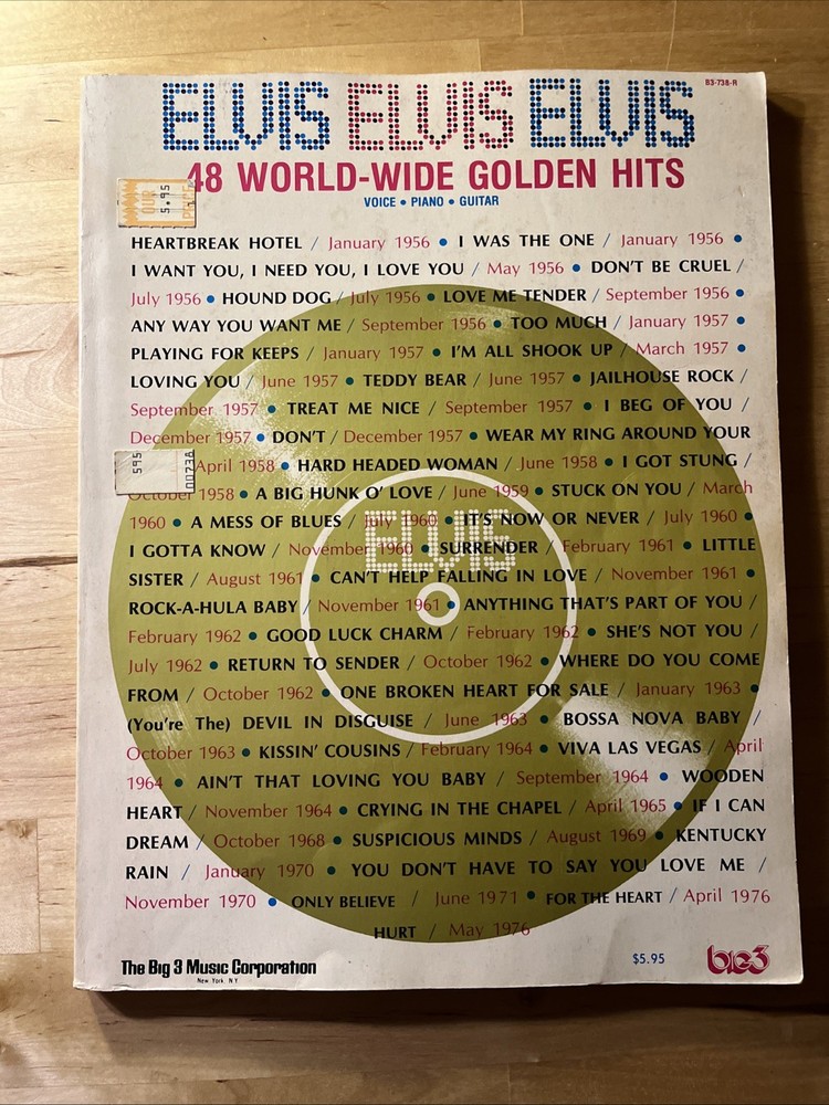 Elvis, Elvis, Elvis 48 World-Wide Golden Hits Music Book/Vocal Piano Guitar