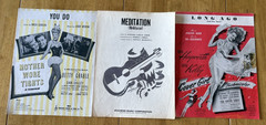 Mixed Lot of 47 Vintage 1940&rsquo;s Piano Vocal Sheet Music. Folk, Pop, Etc.