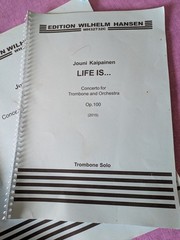 Jouni Kaipainen Life Is… Trombone Concerto Conductor&rsquo;s score Trombone Part