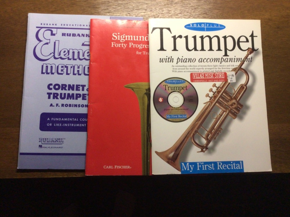 3 Vintage trumpet lesson books