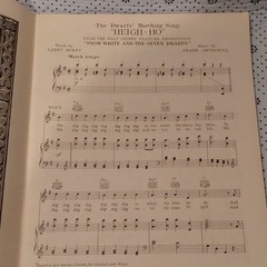 Disney Snow White and the Seven Dwarfs Souvenir Sheet Music Song Book Irving