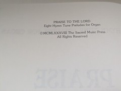 Praise To The Lord Songbook Hal Hopson – Eight Hymn Tune Preludes For Organ 1988