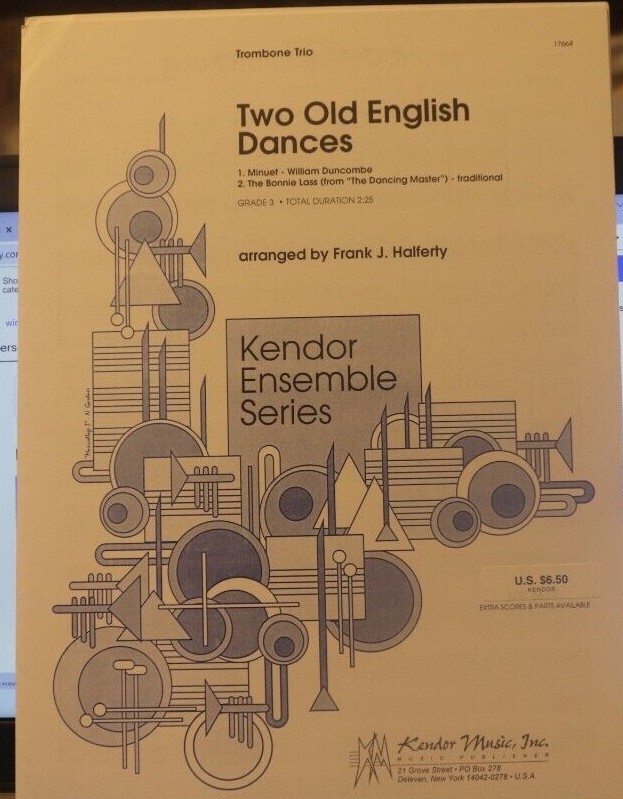 Trombone Trio 2 Old English Dances arr Frank Halferty New retail price $7.50