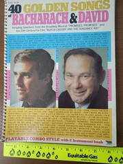 40 Golden Songs Burt Bacharach David Bb Eb Combo Sheet Music Spiral Bound 1970