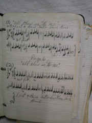 1939 1942 Binder w/ handwritten sheet music Notes in pencil by musician PIANO ?
