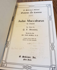Judas Maccabaeus Handel Vintage Choral Music Book Religious G. Schirmer Edition