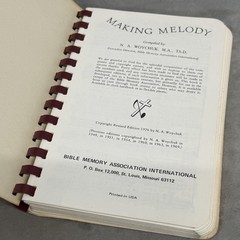 Vintage Bible Memory Assoc Making Melody Songbook Christian Solo Singer USA Red