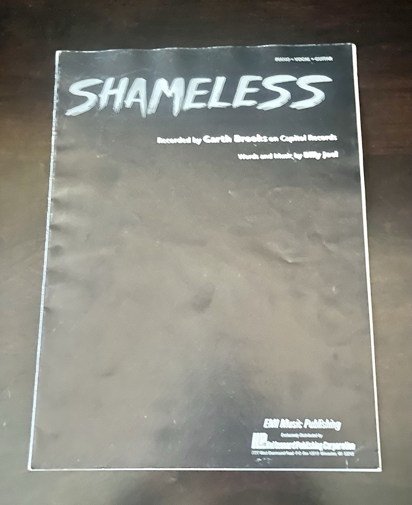 1988 Shameless Sheet Music Garth Brooks Billy Joel Collectible Good Condition