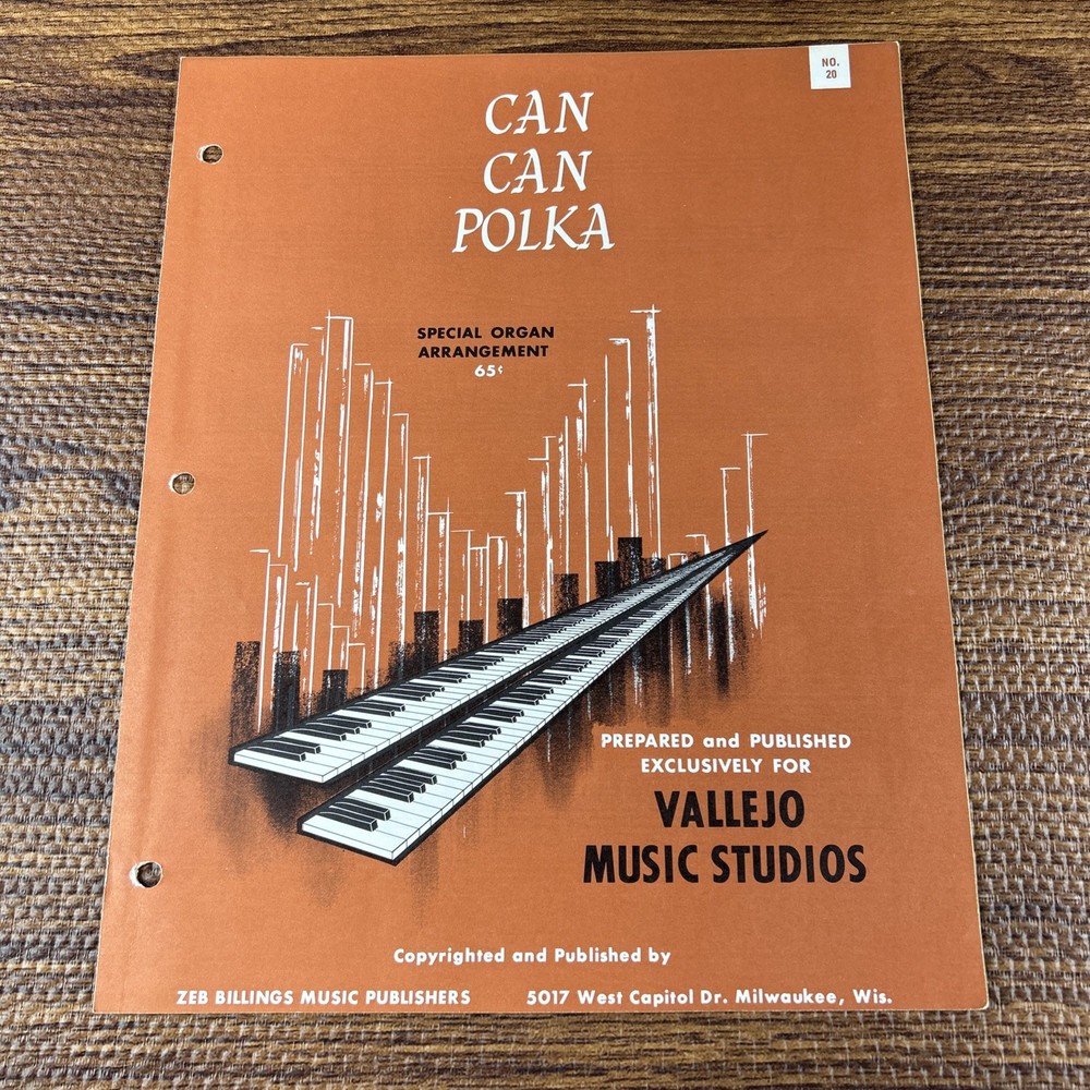 Can Can Polka Vallejo Music Studios Organ Sheet Music No. 20