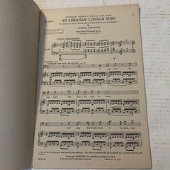 An Abraham Lincoln Song Piano Vocal Score Witmark Sheet Music Book Damrosch