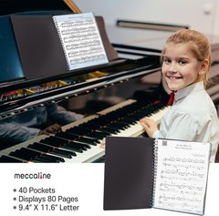 Durable 80-Page Music Folder with Detachable Name Tag – Perfect for Performers