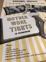 Vintage Sheet Music KOKOMO, INDIANA from 20th Century Fox&rsquo;s Mother Wore Tights