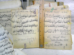 1939 1942 Binder w/ handwritten sheet music Notes in pencil by musician PIANO ?