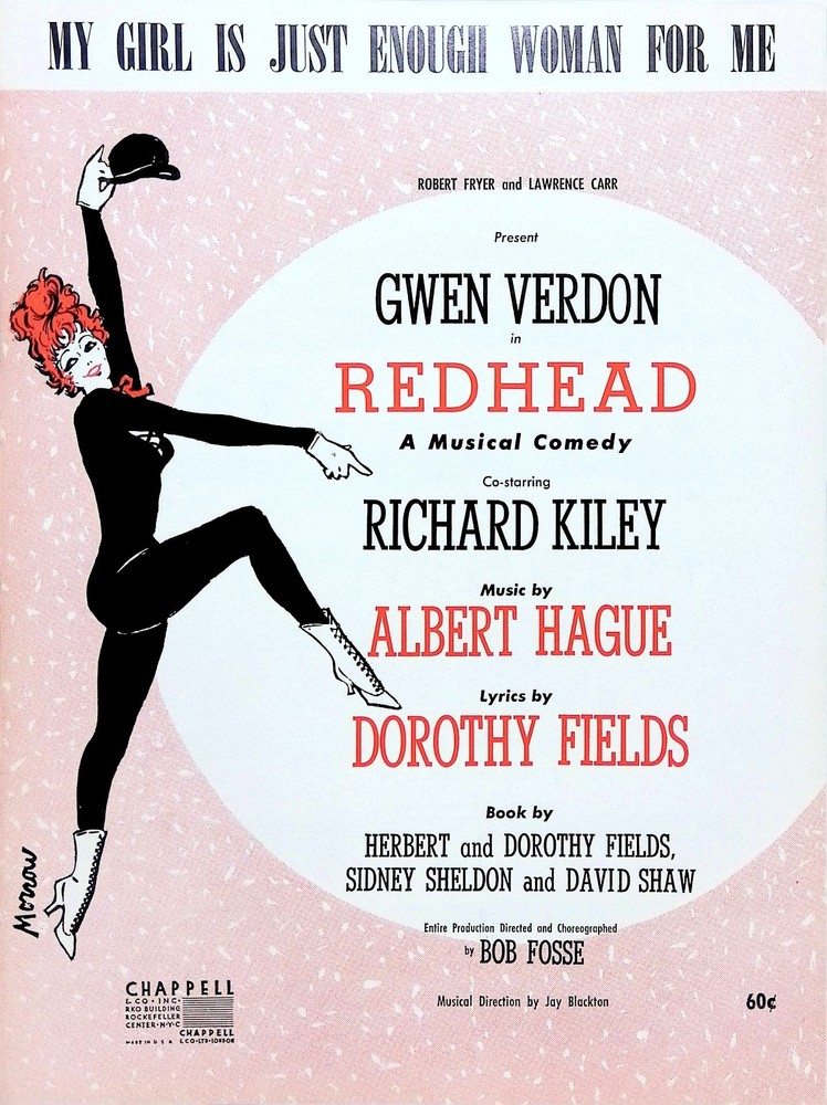 My Girl Is Just Enough Woman For Me Sheet Music Redhead 1959 Musical Mystery