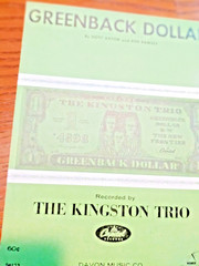 SHEET MUSIC GREENBACK DOLLAR 1963 KINGSTON TRIO