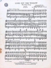 Look Out The Window Sheet Music Lew Porter Teepee Mitchell Winter Song 1952