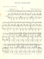Schumann Five Pieces In Folk Style Op 102 Sheet Music Cello Piano 1954 Davidoff