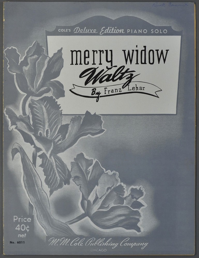 1936 FRANZ LEHAR Piano Solo Sheet Music MERRY WIDOW WALTZ Boguslawski Arr.