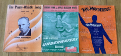 Mixed Lot of 60 Vintage 1950&rsquo;s-1960&rsquo;s Piano Vocal Sheet Music. Folk, Pop, Etc.