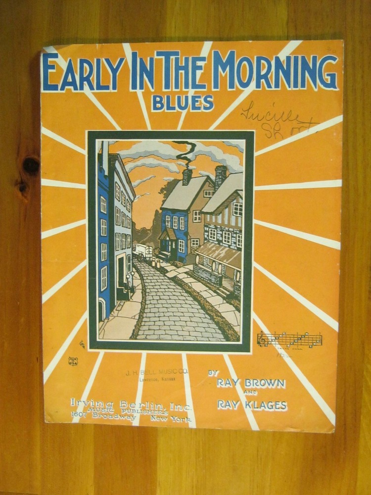 Early In The Morning Blues Brown/Klages 1922 Sheet Music