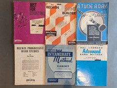 Lot of B-Flat Clarinet Sheet Music, Band Music, Method Books~Used