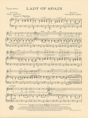 Lady Of Spain Sheet Music Piano Voice Guitar 1944 Reaves Evans Eddie Fisher