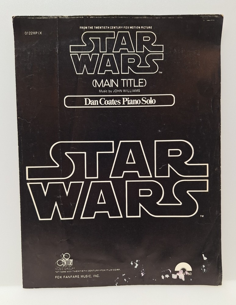 Star Wars Main Title Sheet Music Dan Coates Piano Solo Vintage Book John William