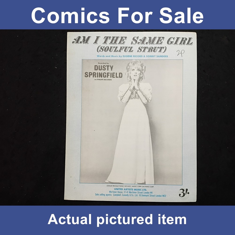 Dusty Springfield – Am I the SAme Girl – 1968 UK Sheet Music (LOT#14548)