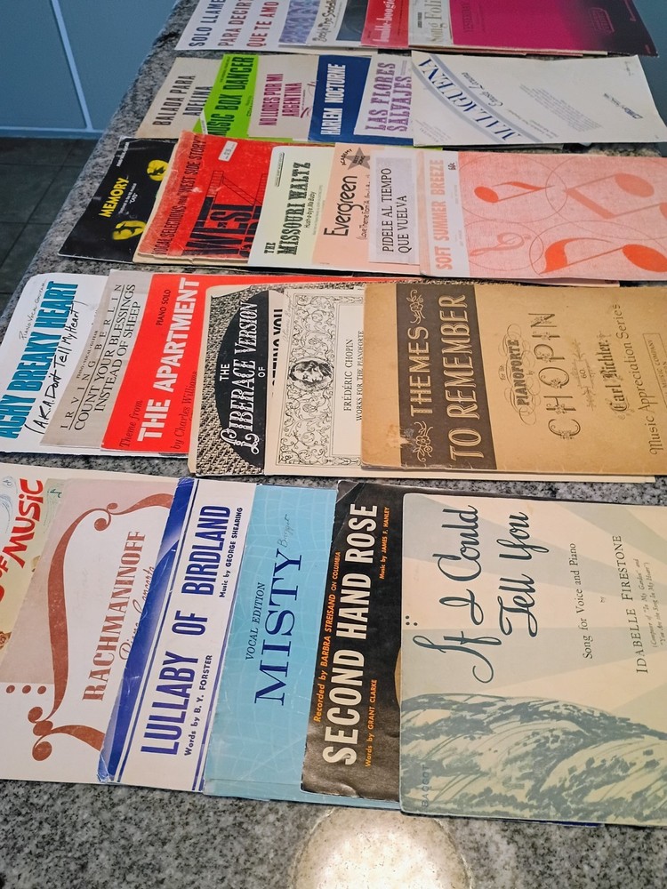 Lot Of 29 Assorted Vintage Sheet Music and music books multiple artists