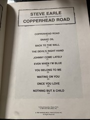 Copperhead Road by Earle, Steve Songbook 1989