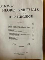 ALBUM OF NEGRO SPIRITUALS, SOLO VOICE, H.T. BURLEIGH, VINTAGE, FRANCO COLOMBO