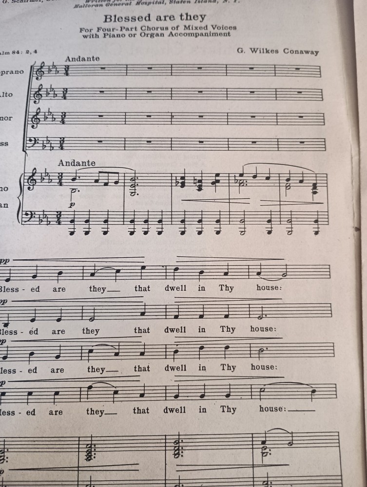 Blessed are They, Mixed Voices by G. Wilkes Conaway (1944, Sheet Music) I14